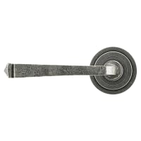 From The Anvil Pewter Door Handles on Round Art Deco Rose - Avon Range