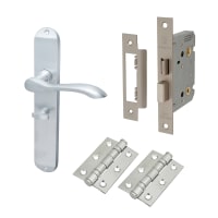 Hampstead Satin Chrome Bathroom Door Handles Pack - Altea Range