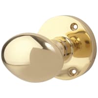 Touchpoint Polished Brass Victorian Oval Mortice Door Knob - 61mm Rose Diameter