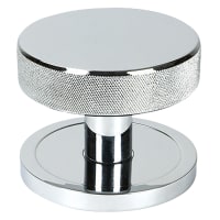 From The Anvil Brompton Polished Chrome Round Knurled Centre Door Knob - 90mm Rose Diameter