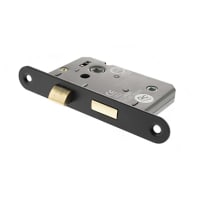 Atlantic Fire-Rated Bolt Through Bathroom Lock - 77mm Case - 57mm Backset - Radius - Matt Black