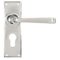 From The Anvil Polished Stainless Steel Euro Lock Door Handles - Avon Range - 152 x 48mm
