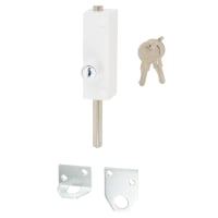 TSS Multi Purpose Locking Door Bolt - Keyed Alike - White - Pack of 1 with 2 Keys