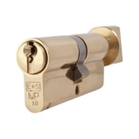 Eurospec 10 Pin 70mm Euro Thumbturn Cylinder - 35mm Turn + 35mm - Polished Brass - Keyed Alike
