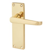 Touchpoint Polished Brass Budget Straight Latch Door Handles Pack - Mia Range
