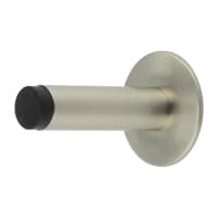 Burlington by Frelan Plain Projection Door Stop on Chamfered Rose - 76mm Projection - Satin Nickel