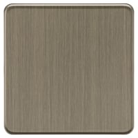 Knightsbridge 1 Gang Screwless Flat Plate Blank Plate - Antique Brass