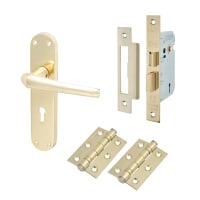 Hampstead Polished Brass 3 Lever Sashlock Door Handles Pack - Naples Range