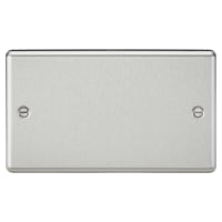 Knightsbridge 2 Gang Round Edge Blank Plate - Brushed Chrome