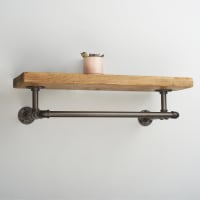 Altro 1/2 Inch Pipe Shelf Kit with Forwards Facing Hanging Rail - Grey