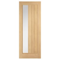 LPD Belize 1 Light Offset Clear Glazed Unfinished Solid Internal Door - 1981 x 762 x 35mm - Oak