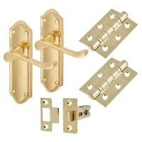 Altro Polished Brass Scroll Latch Door Handles Pack - Ashmead Range