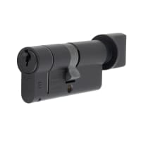 Eurospec 1 Star 6 Pin 80mm Euro Thumbturn Cylinder - 40 + 40mm - Matt Black - Keyed to Differ