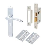 Hampstead Polished Chrome 3 Lever Sashlock Door Handles Pack - Altea Range