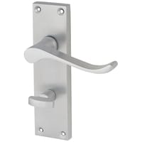 Touchpoint Satin Chrome Budget Scroll Bathroom Door Handles - Mia Range - 153 x 42mm