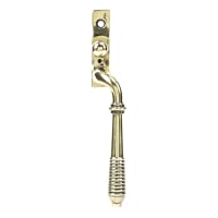 From The Anvil Reeded Locking Espagnolette Casement Window Handle - Right - Aged Brass