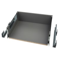 Blum MERIVOBOX BLUMOTION E Height Soft Close Drawer & Smoked Glass - (H) 192 x (D) 450 x (W) 552mm - Orion Grey