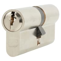 Union 6 Pin 80mm Euro Double Cylinder - 40 + 40mm - Satin Nickel - Keyed to Differ