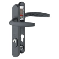Hoppe PAS24 1530/3260N Black uPVC Multipoint Door Handles - Short Plate - 92mm c/c - 60mm door