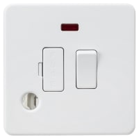 Knightsbridge 13A 1 Gang Screwless Switched Fused Spur with Neon & Flex Outlet - Matt White