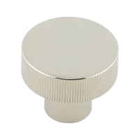 Hoxton by Frelan Thaxted Lines Round Cabinet Knob - 30mm Diameter - Polished Nickel