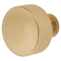 Alexander & Wilks Lucia Knurled Round Cabinet Knob - 35mm Diameter - PVD Satin Brass