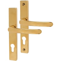TSS uPVC Multipoint Door Handle - 180mm Bolt c/c - 70mm c/c - Polished Brass