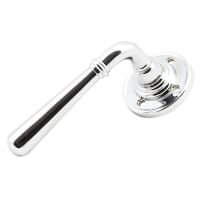 From The Anvil Polished Chrome Door Handles on Round Fixed Rose - Newbury Range