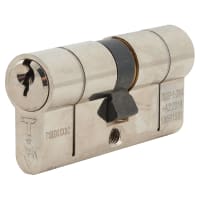 TSS TS007 1 Star 6 Pin 64mm Euro Double Cylinder - 32 + 32mm - Polished Chrome - Keyed to Differ