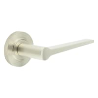 Burlington by Frelan Satin Nickel Fire Rated Door Handles on Round Knurled Rose - Knightsbridge Range