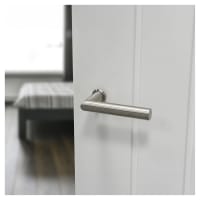 Hoppe Satin Nickel Door Handles on Round Mini Rose - Amsterdam Range