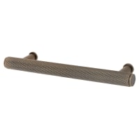 Alexander & Wilks Crispin 15mm Knurled T-Bar Cabinet Pull Handle - 128mm Centres - Antique Brass