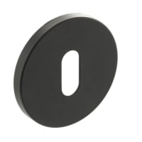 Atlantic Millhouse Brass Escutcheon - 51mm Diameter - Keyhole - Matt Black - Pair