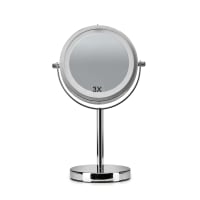 Croydex Freestanding LED 3x Magnifying Bathroom Mirror -300 x 180 x 120mm - Chrome