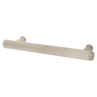 Alexander & Wilks Crispin 15mm Reeded T-Bar Cabinet Pull Handle - 128mm Centres - Satin Nickel