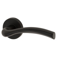 Jigtech Matt Black Door Handles on Round Rose - Solar Range