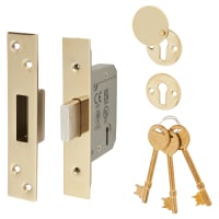 Eurospec BS3621 5 Lever Deadlock - 66mm Case - 45mm Backset - PVD Brass