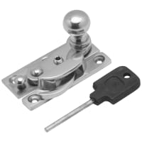 Altro Narrow Keep Locking Hook Claw Sash Window Fastener with Knob - 63 x 20mm - Polished Chrome