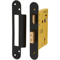 Altro Architectural Bolt Through 3 Lever Sashlock - 78mm Case - 57mm Backset - Radius - Matt Black