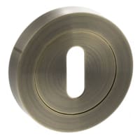 Atlantic Status Escutcheon - 51mm Diameter - Keyhole - Antique Brass