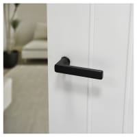 Hoppe Matt Black Door Handles on Round Mini Rose - Dallas Range