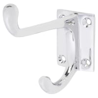 Hampstead Old School Single Hat & Coat Hook - 70 x 31mm - Polished Chrome