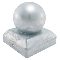 TIMCO Ball Fence Post Cap for 2 Inch / 50mm Posts - Zinc