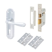 Hampstead Polished Chrome 3 Lever Sashlock Door Handles Pack - Genoa Range