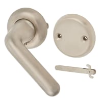 Eclipse Anti-Ligature Door Handles on Rose with Escutcheon Kit - Satin Stainless Steel - Ultra Range