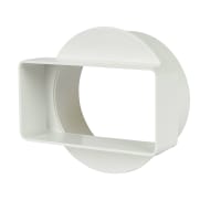 Manrose Round to Rectangle Adaptor - 4 Inch/100mm / 110 x 54mm - White