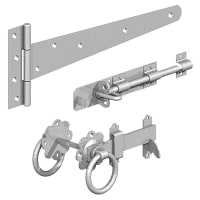 GateMate Medium Duty Side Gate Kit with Ring Gate Latch - 450mm - Galvanised