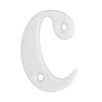 55mm Screw Fix Door Letter - c - White