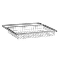 elfa Top Track System - Click In Shallow Wire Basket & Gliding Frame - 610 x 440 x 85mm - Platinum