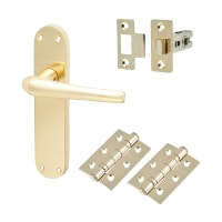 Hampstead Polished Brass Latch Door Handles Pack - Naples Range